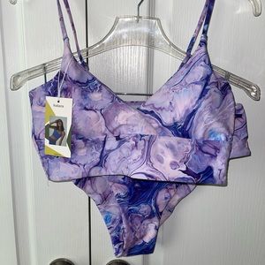 NWT 2 pc 2 piece bikini purple tie dye Halara size L